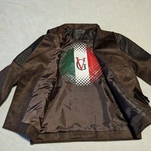 Brown Suede Motorcycle Jacket Men's